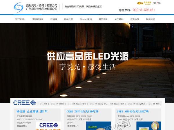 深圳晶彩光电LED灯网站建设
